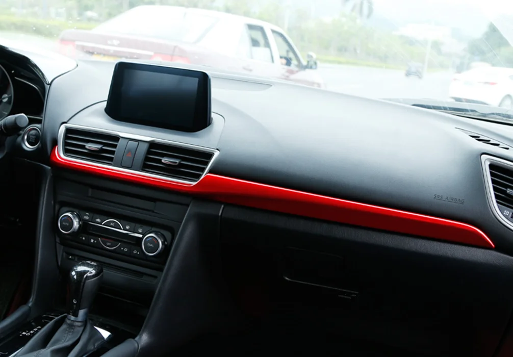 ABS красная внутренняя центральная консоль Накладка полоски для Mazda 3 Axela