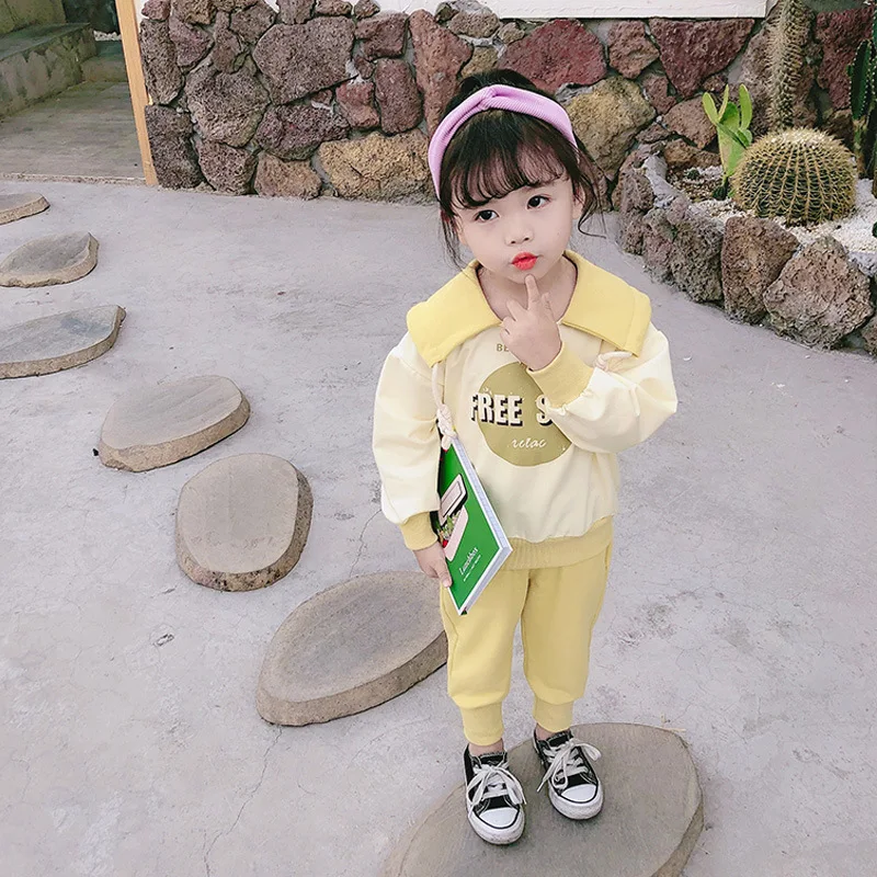 

Girls Western Style Set 2020 New Style Spring Clothing Online Celebrity Little Girl Clothes Spring And Autumn Children Baby Two-