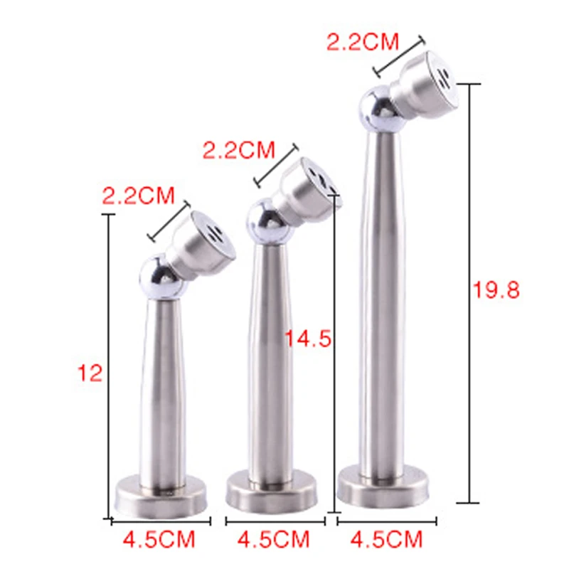 Lengthen Stainless Steel Magnetic Sliver Door Stop Stopper Holder Catch Floor Fitting With Screws For Bedroom Family Home Etc