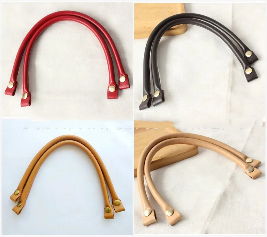 

40cm Detachable Bag Handles Genuine Leather Bag Handles DIY Replacement Accessories for Lady Bags Shoulder Strap Belt Buckles