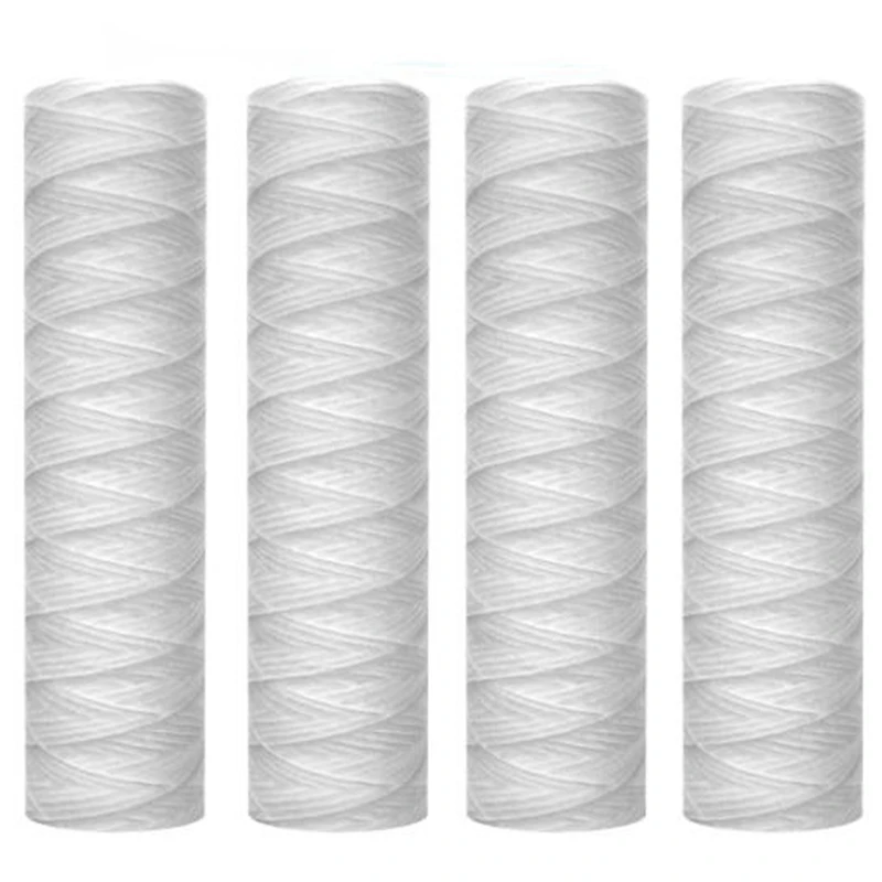 

4 Pcs 10 Micrometre 10 Inch Winding Sediment Filter,Whole House Sediment Filtering,Universal Replacement of RO Unit