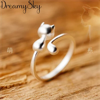 

DreamySky Bijoux Boho 925 Sterling Silver Cat Rings for Women Lady Rings Fashion Party Statement Jewelry Wholesale