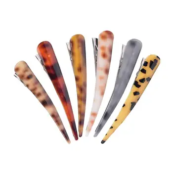 

6pcs Styling Hairpin Acrylic Hair Clips Ox Horn Clamps Salon Hairdressing Hairpin Hair Clips (Mixed Color)