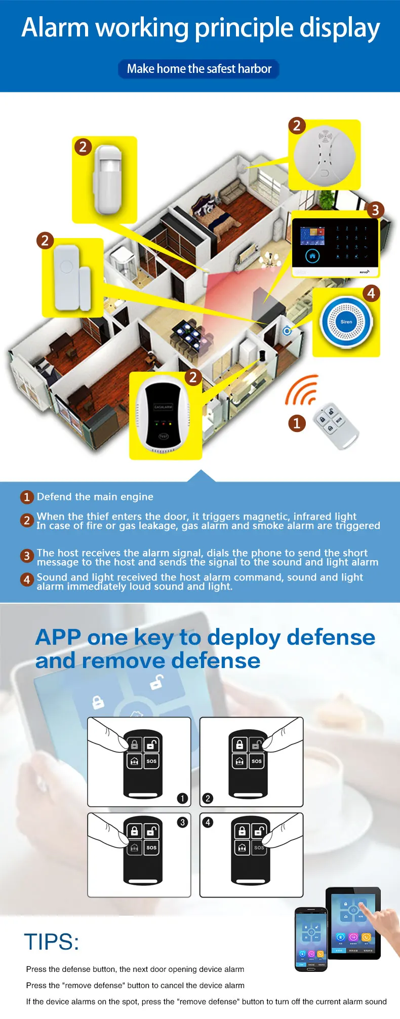 100db chifre sirene para sistema de alarme segurança em casa