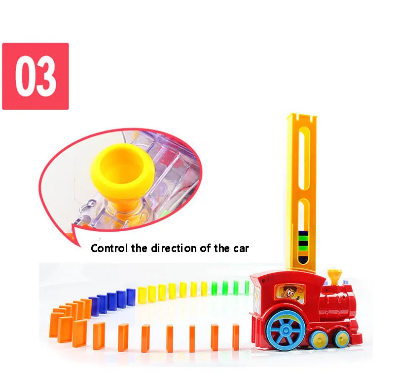 Автоматическая укладка домино кирпич Поезд Автомобиль набор звуковой светильник дети красочные пластиковые блоки домино игра игрушки набор подарок для девочек и мальчиков