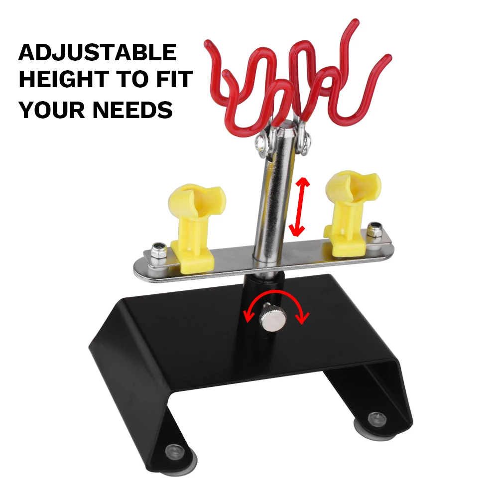 Professional Airbrush Holder Clamp-on Stand Kit 4 Mount Spray Gun Tabletop Bench Station for Airbrush 360 Degree Swivel Tilt Set 2