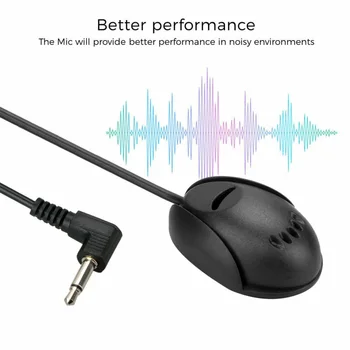 

50Hz-20KHz Microphone Radio Stereo Vehicle External Mic For GPS/Audio/Laptop 3.5mm Plug High Quality