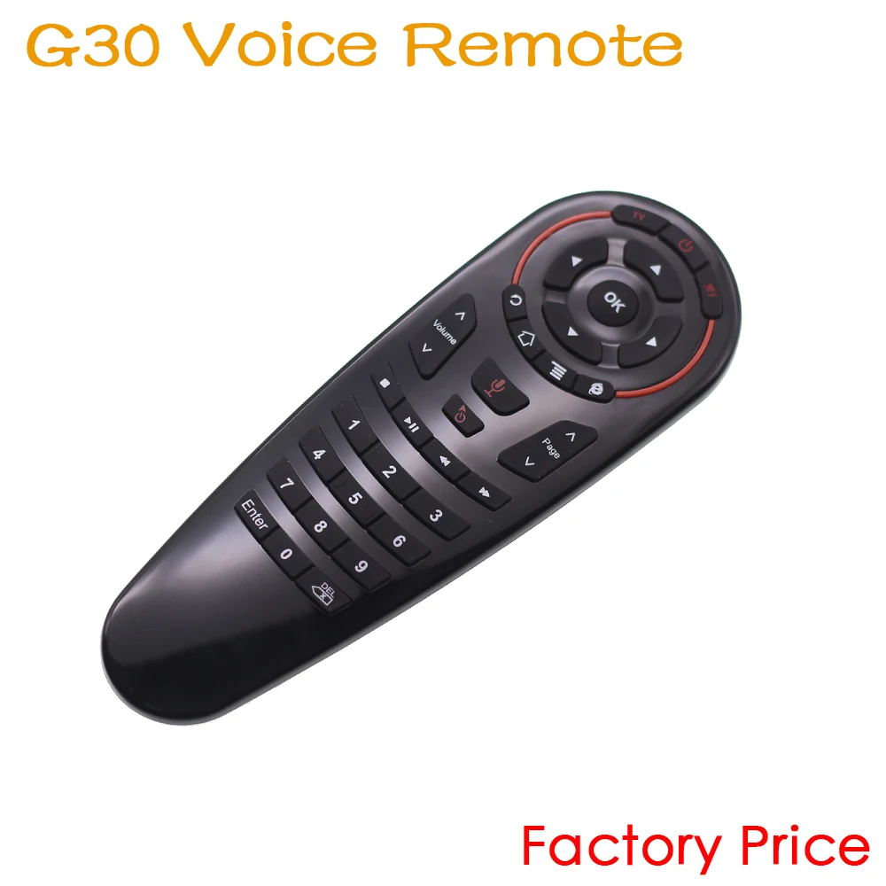 

Factory G30 Voice Remote Control 2.4GHz Wireless Air Mouse with IR Learning Gyroscope for Android 9.0 Smart TV Box 100pcs/lot
