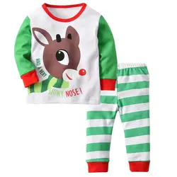 Комплект рождественских пижам для малышей; одежда для сна для мальчиков и девочек; детские пижамы