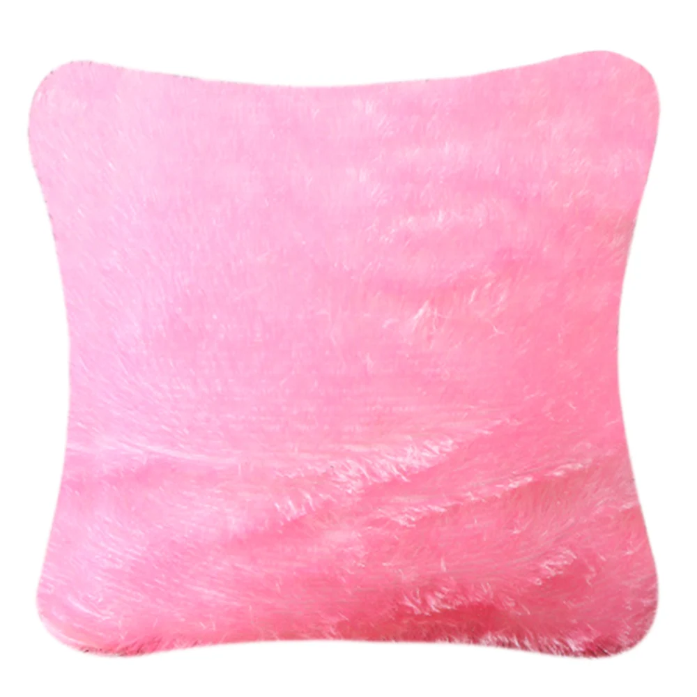 Мягкий удобный пушистый твердый плюшевый квадратный диван наволочка для подушки наволочка декоративная коробка(без ядра) украшения для дома - Цвет: Pink