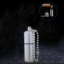 Мини компактная керосиновая зажигалка, капсула, бензиновая зажигалка, надувной брелок, бензиновая зажигалка, шлифовальный круг, зажигалка, инструменты для улицы