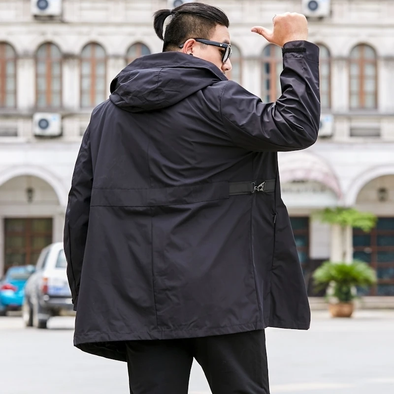Большой плюс размер 8xl 7xl весна осень Мужская модная верхняя одежда ветровка мужские куртки с капюшоном высококачественное повседневное спортивное пальто