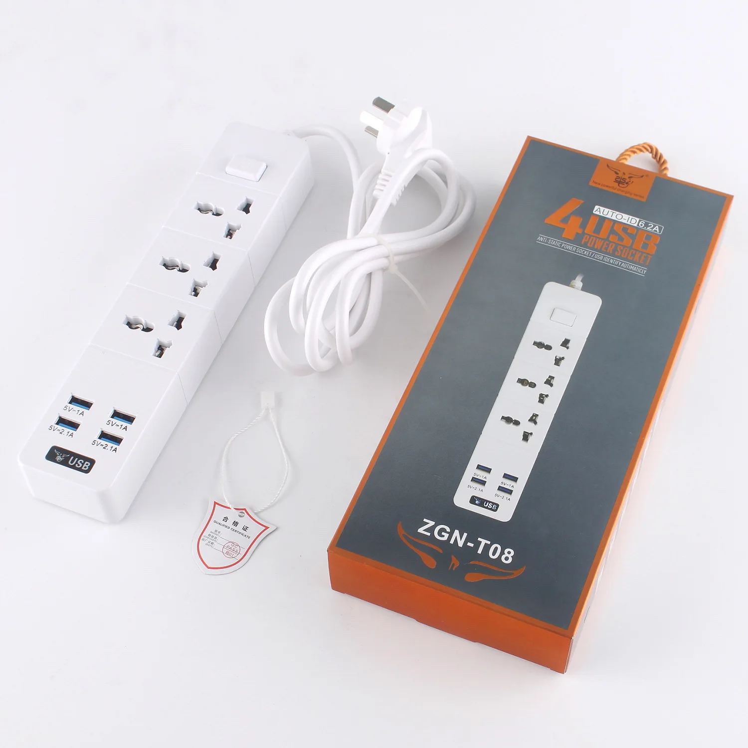 Несколько Мощность полоса 1/2/3 переменного тока с универсальным гнездом USB