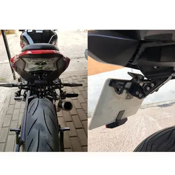 

Hot 1 Pcs Adjustable Motorcycle CNC License Number Plate Holder LED Light Mount Bracket Motorbike Accessories