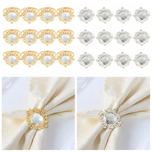 12 шт. акриловое Золотое серебряное кольцо для салфеток, столовое украшение для свадебных подарков, рождественские украшения стола