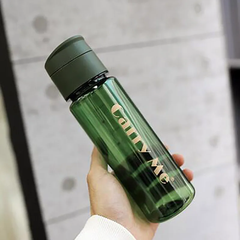 YIHAO 380 мм, бутылки для воды простые пластиковые портативные гидро фляги спортивные фитнес питьевые теплоизоляционные портативные бутылки для воды - Цвет: green