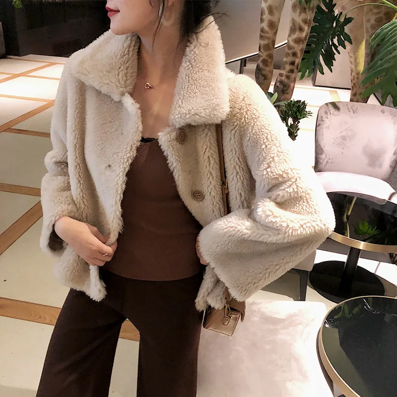 

Real Fur Sheep Shearing Winter Coat Women Clothes 2020 Korean 100% Jacket Manteau Femme BL-1109 YY1065