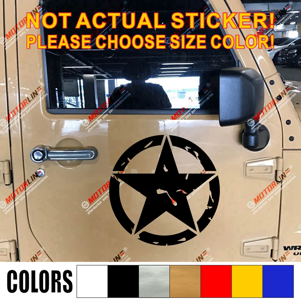 

Army Star Decal Sticker 4x4 Off Road Car Vinyl distressed Fit for Jeep Toyota etc