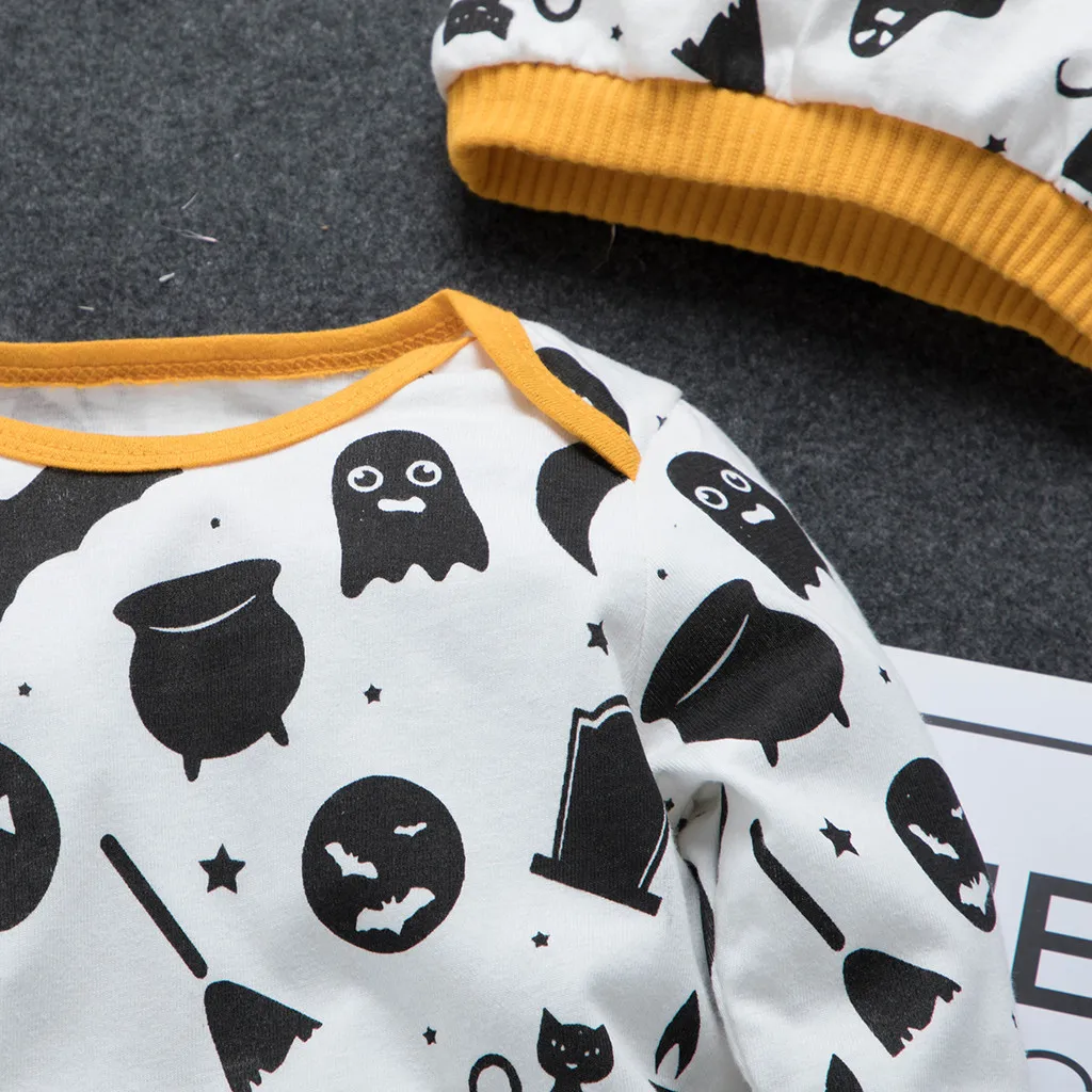 New Born Baby Clothes Toddler Baby Kids Girls Boys Halloween Romper + Cap Outfits Set Clothes Baby Winter Clothes Roupa Costume