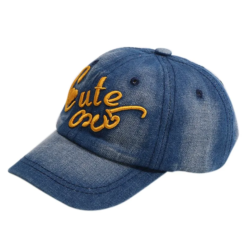 CY Детские шапки, детская спортивная джинсовая бейсболка, регулируемая бейсболка с застежкой сзади, летняя хип-хоп шляпа от солнца для детей - Цвет: CY