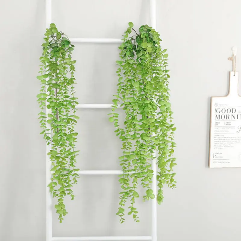 

Ins Style Eucalyptus Leaf Simulation Plant Nordic Round Leaf Plastic Flower Money Leaf Indoor Wall Hanging Decoration 2019
