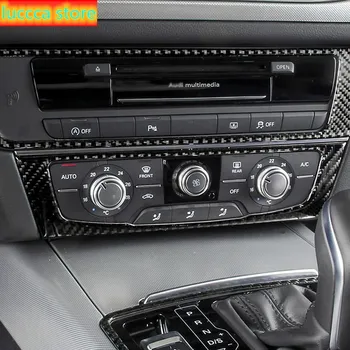 

Carbon Fiber Center Console CD Panel Car Wrap Sticker Air outlet Cover For Audi A6 C7 2012- LHD Automotive Interior Type