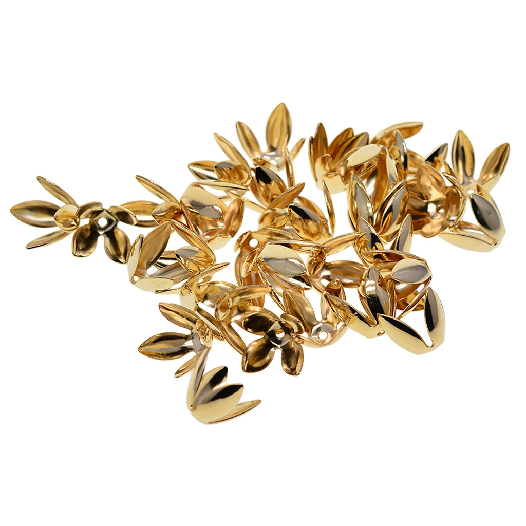 50 Pieces Chic Alloy Adjustable Lily Flower End Bead Caps Jewelry Beading Accessory Jewelry Making Embellishments