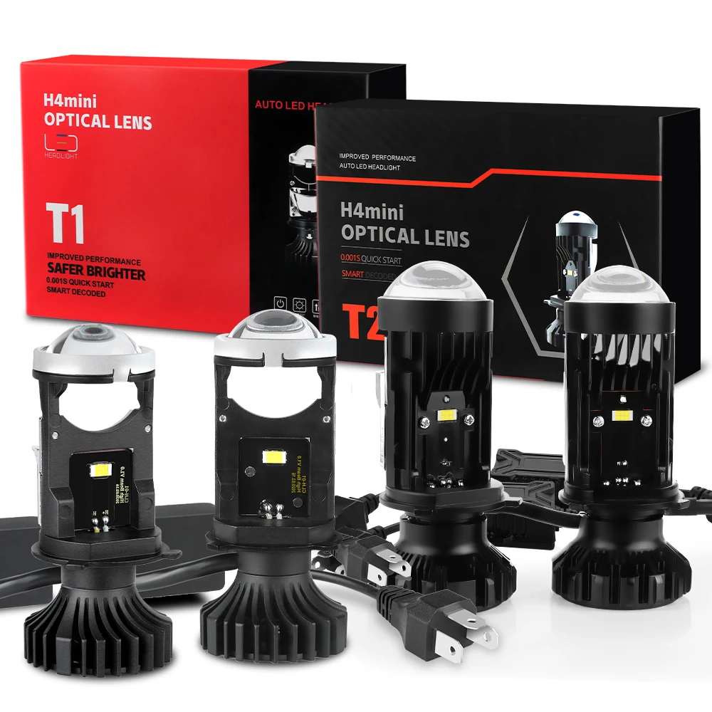 2PCS T1 H4 Car Headlight LED Mini Projector Lens Super Bright Conversion  Kit High Low Beam Lamp DC 12V 24V Automobles Bulb 6000K|Car Headlight Bulbs( LED)| - AliExpress