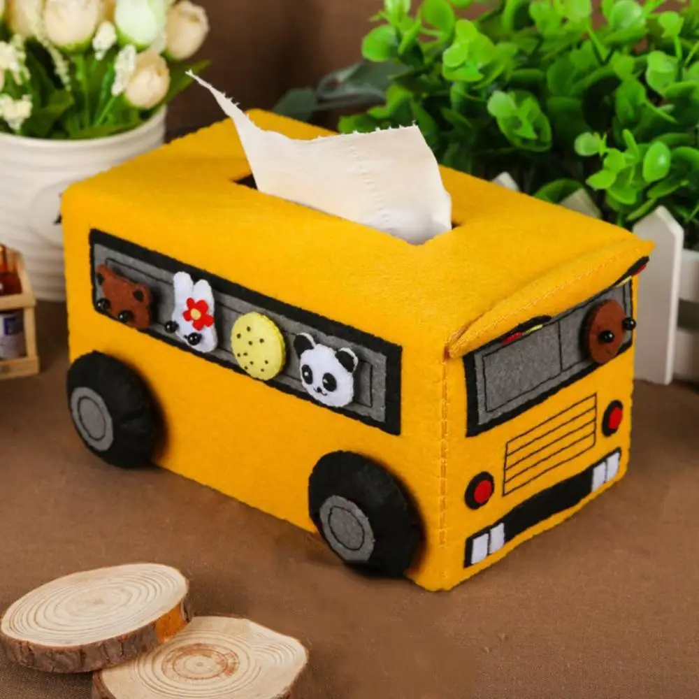 Cartoon Tissue Box Non-Woven Diy Tissue Holder Free Cut Handmade Craft Material Kit
