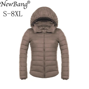 

NewBang Brand 7XL 8XL Women's Jacket Large Size Down Coat Ultra Light Down Jacket Women Lightweight Warm Windproof Parka Plus
