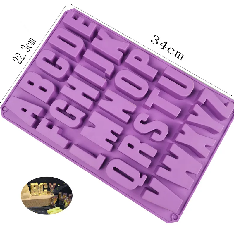 Stampi In Silicone Per Lettere E Numeri In Cemento/Gesso – Stampo Rettangolare 33,7x22,5 Cm – Fai Da Te Decorazioni - 3