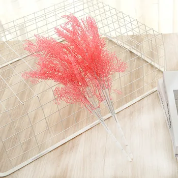 

Model Short Rime Flower Five Fork Phoenix Tail Plastic Flowers Wedding Set Decoration Chain Link Fencing Safflower Material Fog