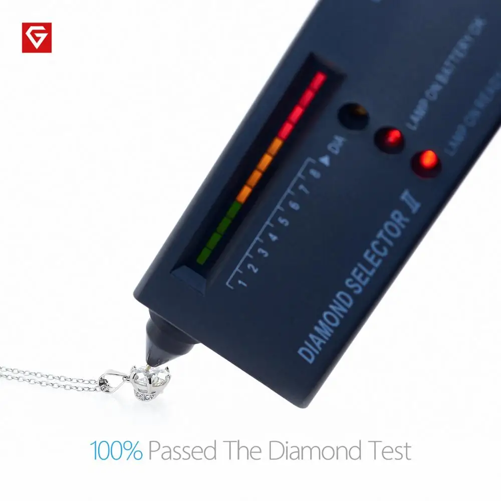 GIGAJEWE 2.0ct 8 мм EF VVS круглая 18K белая позолота 925 Серебряное моиссанитовое ожерелье с