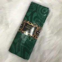 Зеленый Африканский красивый головной убор ткань хлопок ручной работы Дамасская морская парча кружева ткани для мужская одежда в 5 ярдов AB30