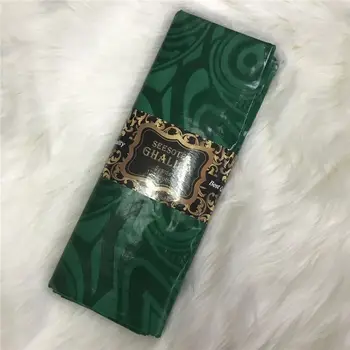 

Green African Bazin Riche Brode Fabric 100% Cotton Handmade Damask Guinea Brocade Lace Fabrics for Men Cloth in 5 Yards AB30