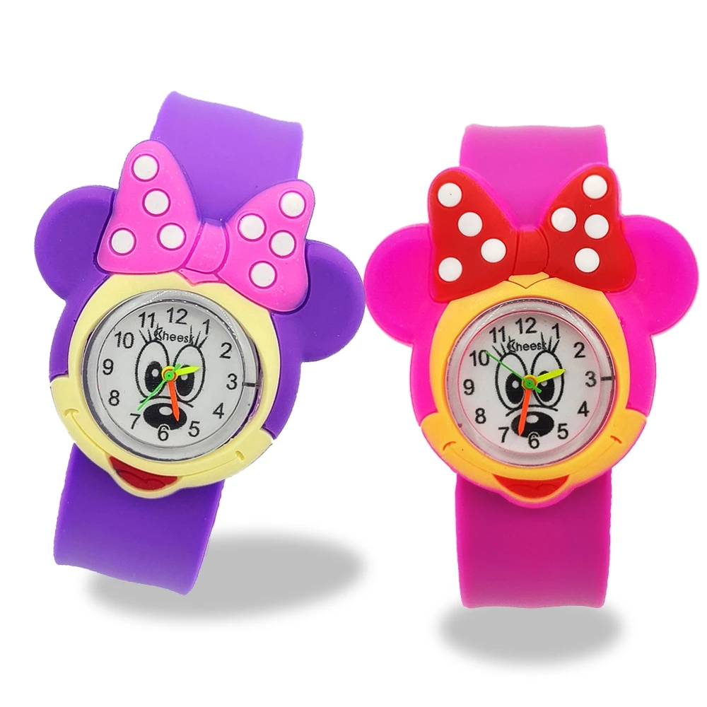 Cartoon Minnie Kids Mouse Watches Baby Slap Watch Children Initial Study Time Toy Clock Child Digital Quartz Watch Birthday Gift afbeelding