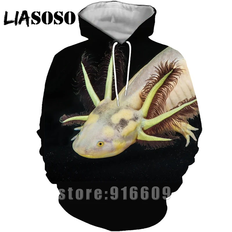8 Зимняя женская и Мужская спортивная одежда с 3D принтом животных Axolotl толстовки Панк пальто пуловер Толстовка аниме Modis Harajuku Толстовка с капюшоном - Цвет: 8