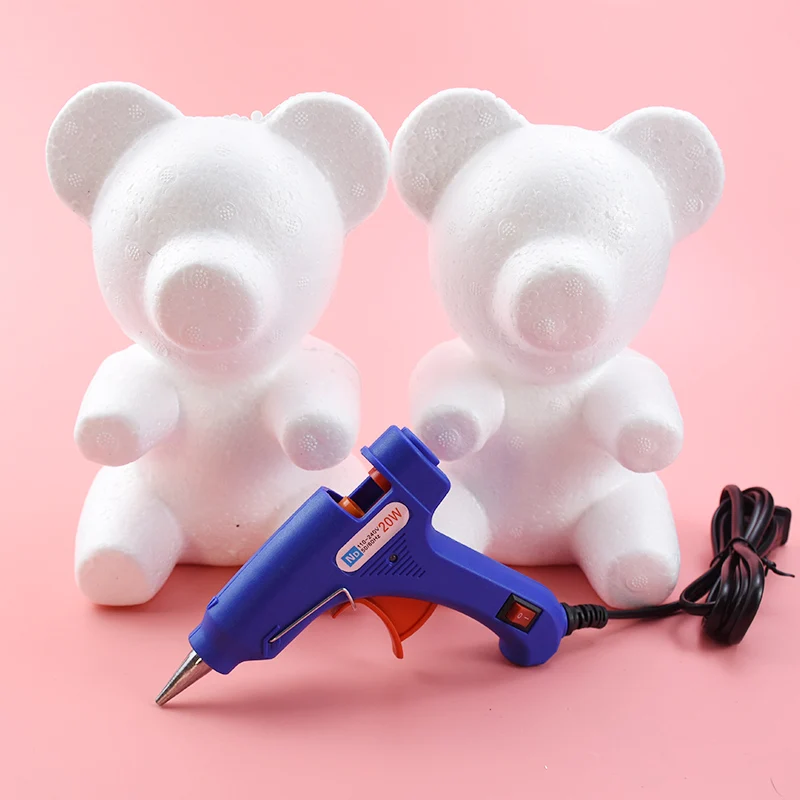 1pcs 20cm/30cm Artificial Flowers Foam Teddy Bear of Roses Mold DIY Gifts Polystyrene Styrofoam Wedding Valentine's Day Present