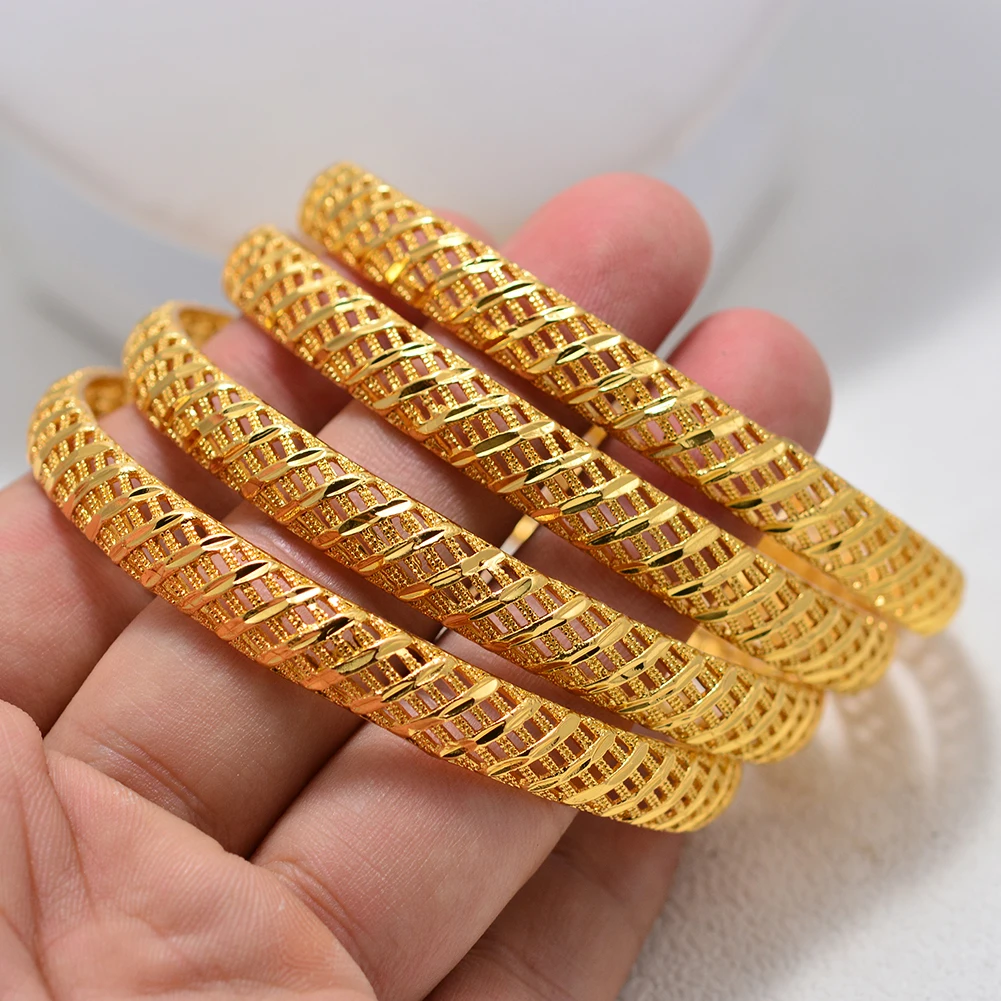 1 шт. 24k золотые браслеты Дубая для женщин и девочек, для маленьких девочек, для Ближнего Востока золотые браслеты эфиопские сетчатые браслеты, свадебные украшения, африканские подарки