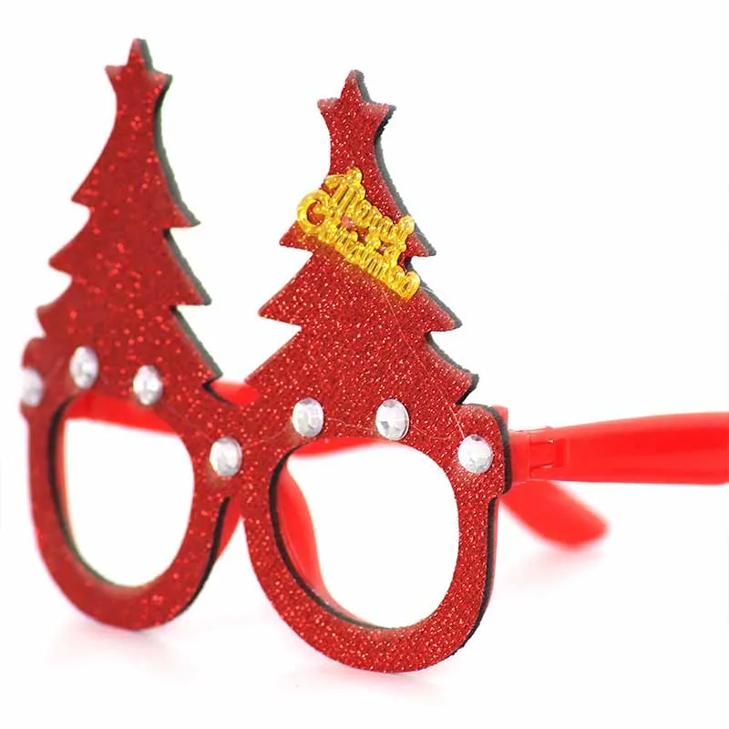 New Year Glasses Gifts Merry Christmas Eve Decorations Party For Home Ornaments Decor Xmas Tree Santa Claus Deer Snowman