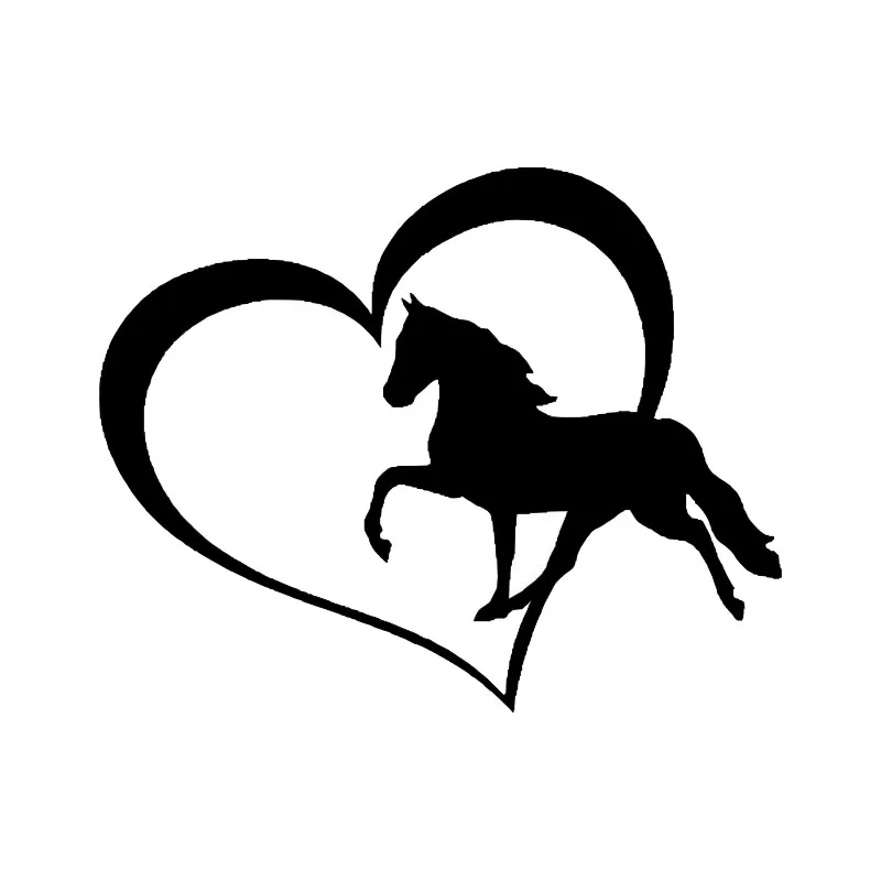 

Love heart and horse style Car Vinyl Decal, Universal Decor Sticker Car Door Side Skirt Stripes Bumper Decal