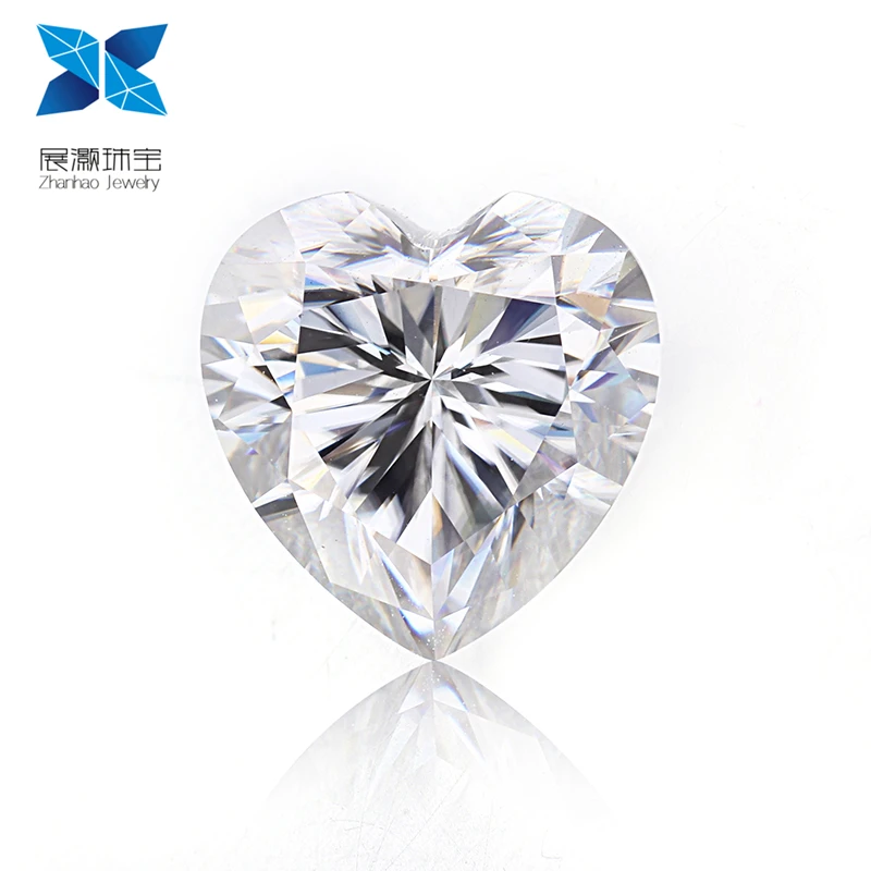Zhanhao Synthetic D-L Color Heart Cut Gemstone Excellent Grade VVS White Loose Moissanite Diamond Price