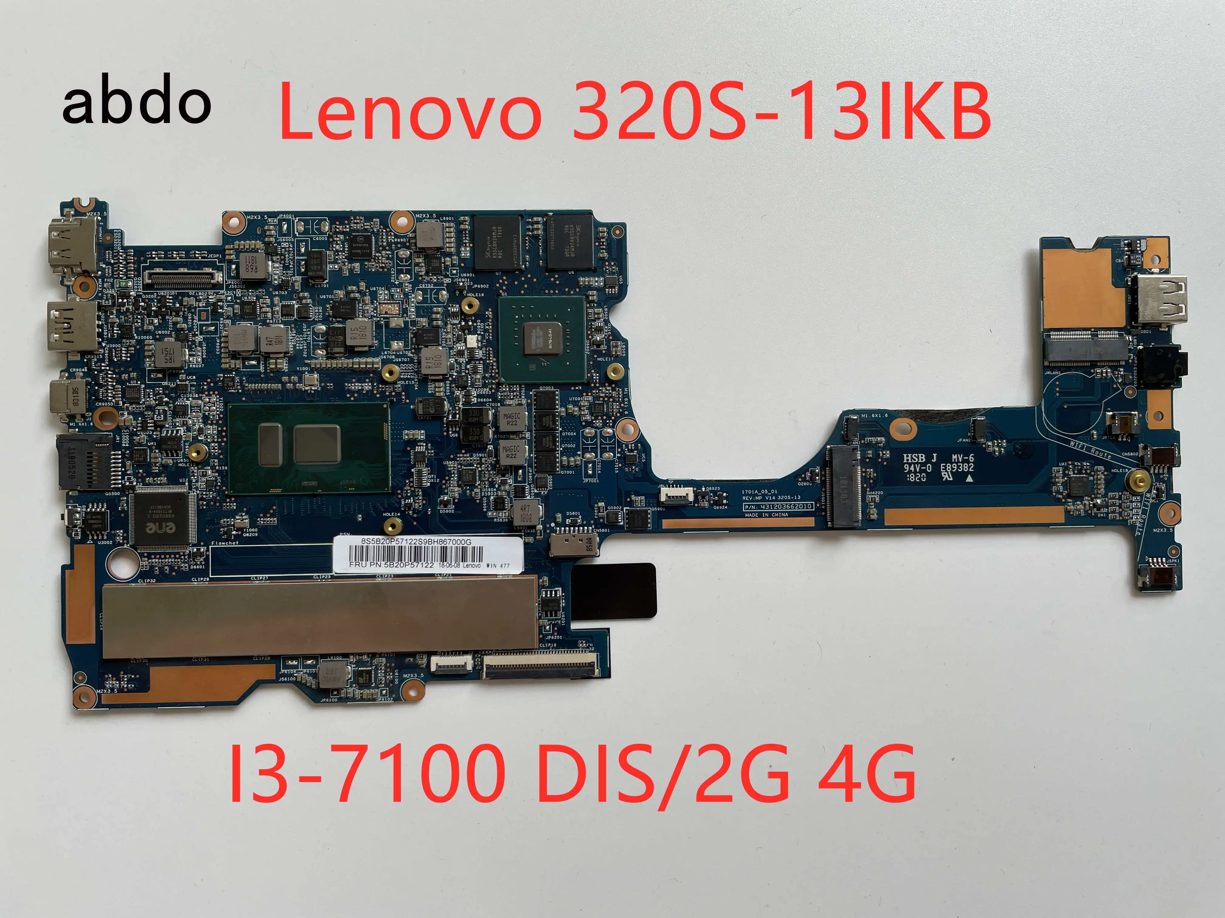 For Lenovo 320S-13IKB 320S-13 laptop motherboard CPU i3-7100U DIS/2G RAM 4GB tested 100% work | Компьютеры и офис