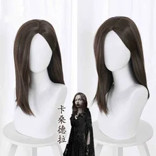 Game Village Cassandra Wig Cosplay Vampire Madam's Daugther Biohazard Village Cosplay Headwear Long Chocolate Wig Free Wig Cap