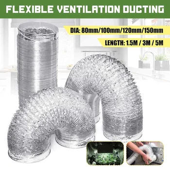 

Flexible Air Ventilation Aluminum Air Duct Exhaust Hose Universal For Hydroponics Extractor Fan Kitchen Drier Air Conditioner