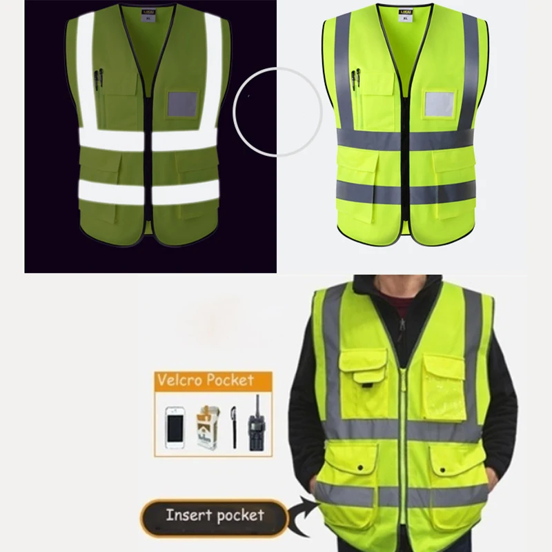 

Safety Vest Traffic Construction Equipment Elastic Cloth Yellow Sturdy Practical Durable Engineering Clothing Tourism
