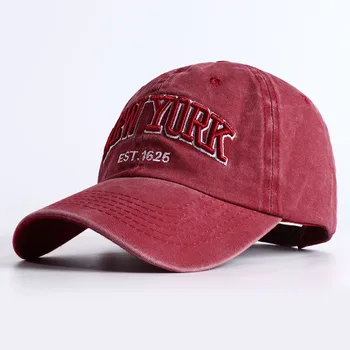 Nuevo Desinger Sombrero de Gorra de béisbol de algodón lavado mujeres hombres Vintage Nueva YORK Bordado de letras deportes al aire libre papá gorras Hombre