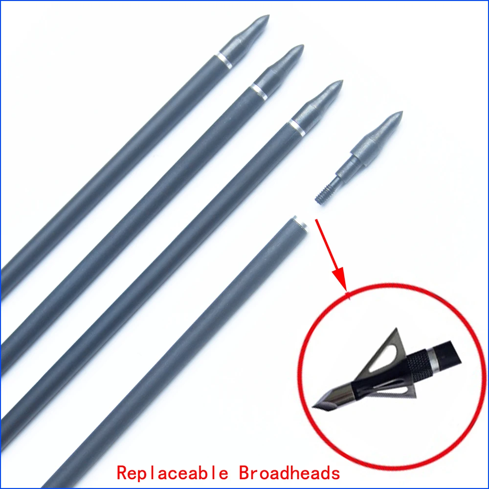 28/30/31" Archery Carbon Arrow Spine 500 with Replaceable Heads