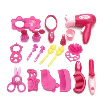 

Children Pretend Play Kid Make Up Toys Set Hairdressing Simulation Cosmetic Girls Dressing Travel Kit Q6PD