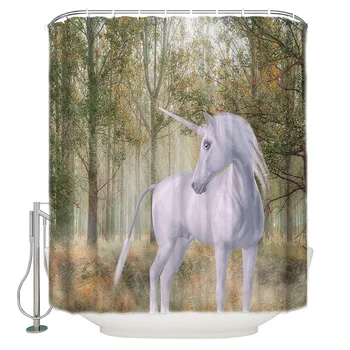 

Personality Animal Pattern Theme Shower Curtain Forest Unicorn Sun Animals
